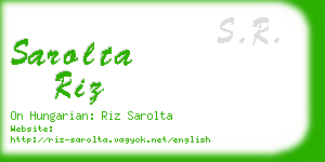 sarolta riz business card